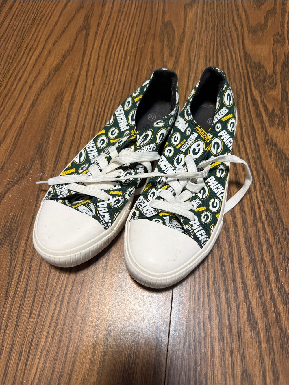 Green Team Logo Canvas Sneakers with White Toe